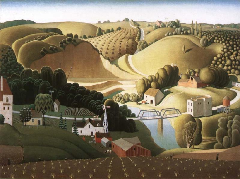 Grant Wood Stone rampart oil painting picture